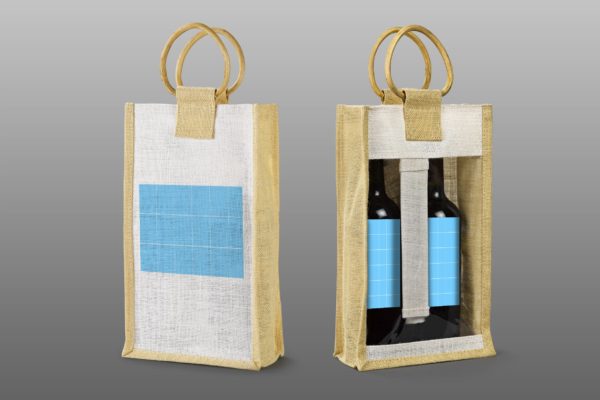 便携式洋酒葡萄酒礼品袋设计图蚂蚁素材精选 Wine_Bag_Gift-Mockup