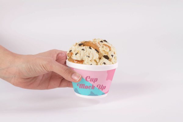 冰淇淋纸杯图案设计预览蚂蚁素材精选模板 Ice Cream Cup Mock Up
