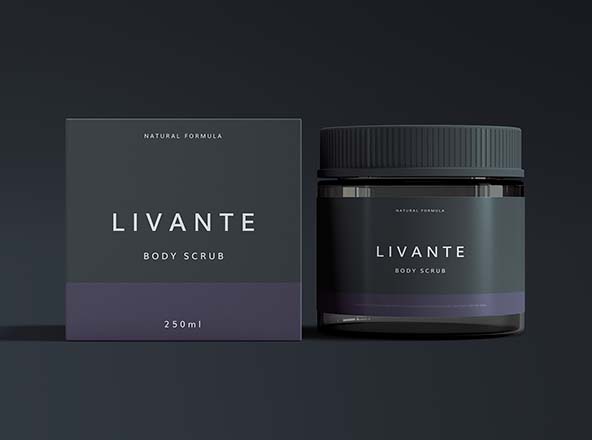 高端护肤品化妆品膏霜瓶及包装盒外观设计图蚂蚁素材精选 Jar Packaging Mockup