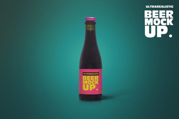 37cl黑啤啤酒瓶外观设计图蚂蚁素材精选模板 Clean 37cl Black Beer Mockup