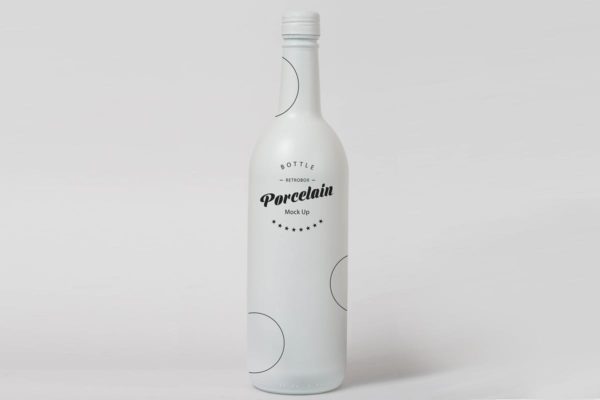 白色铝制饮料瓶外观设计效果图第一素材精选 Porcelain Bottle Mock Up