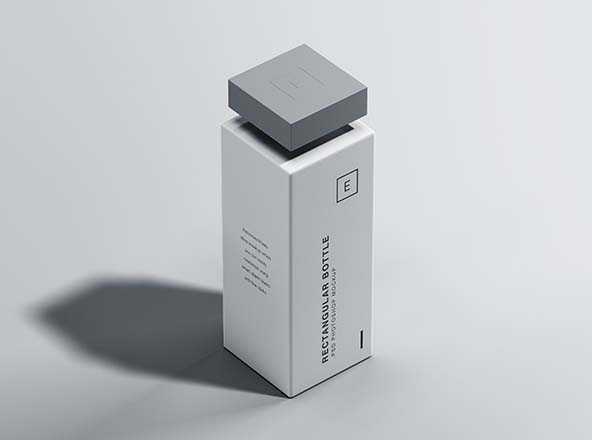 矩形哑光风格香水瓶/化妆品瓶外观设计图第一素材精选 Rectangular Matt Bottle Mockup