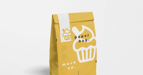 蛋糕面包外带包装纸袋设计图蚂蚁素材精选模板 Paper Bag Mock Ups