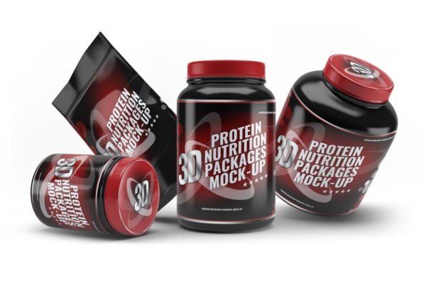 运动营养补充剂包装设计蚂蚁素材精选模板 Sport Nutrition Packages Mock-Up