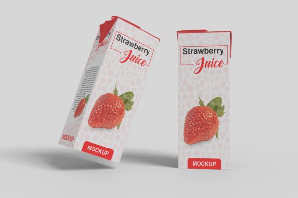 果汁盒包装外观设计蚂蚁素材精选模板 Juice Box Mockup