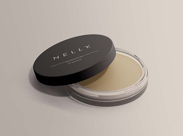 圆形透明玻璃化妆盒外观设计展示第一素材精选 Clear Glass Cosmetic Jar Mockup