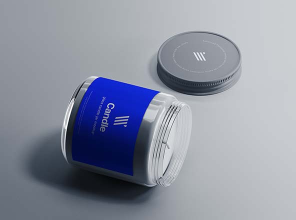 玻璃蜡烛罐外观设计图展示第一素材精选模板 Glass Candle Jar Mockup