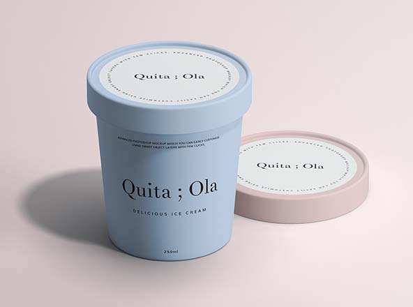 冰淇淋雪糕纸杯外观设计效果图第一素材精选 Ice Cream Paper Cup Mockup