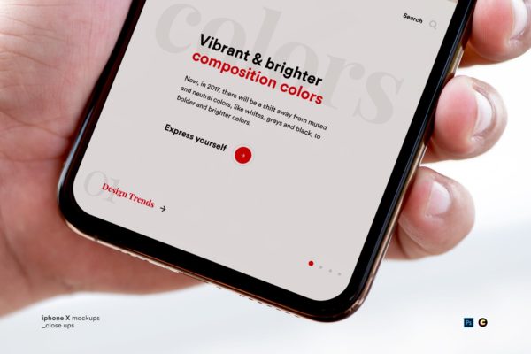 iPhone手机APP界面设计局部展示第一素材精选样机 iPhone App Mockups
