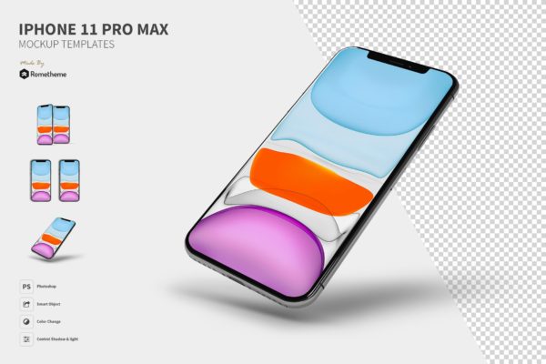 2019苹果旗舰手机iPhone 11 Pro Max蚂蚁素材精选样机模板 iPhone 11 Pro Max Mockups YR