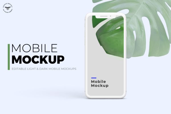 iPhone刘海屏手机屏幕演示蚂蚁素材精选样机模板 Mobile Mockups