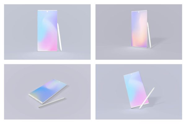 三星智能手机Note 10第一素材精选样机模板 Samsung Note 10 Android Mockup Bundle