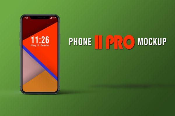 iPhone 11 Pro手机屏幕演示第一素材精选样机模板 PHONE 11 PRO MOCKUP