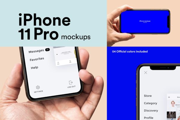 iPhone 11 Pro智能手机屏幕演示预览蚂蚁素材精选样机 iPhone 11 Pro Mockups