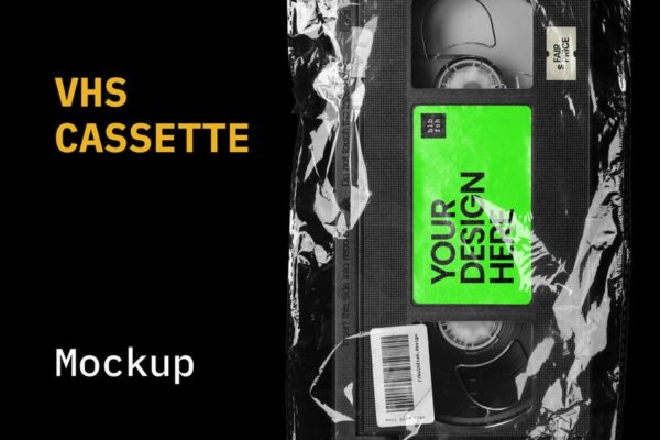 VHS磁带设计效果图蚂蚁素材精选样机 VHS Cassette Mockup