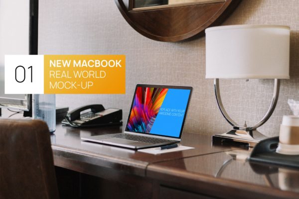 居家卧室桌面场景13寸MacBook电脑蚂蚁素材精选样机 New Macbook 13 Interior Real World Photo Mock-up