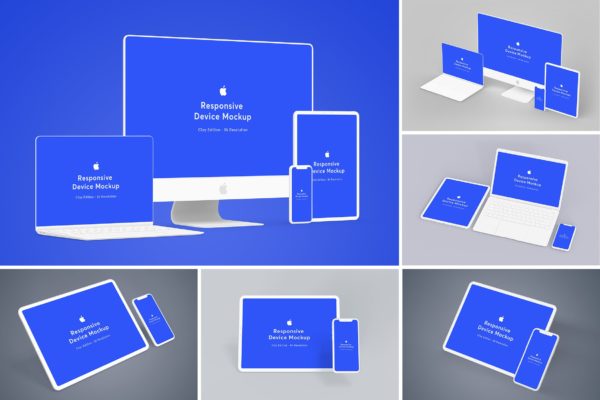 极简主义风格响应式交互设计效果图预览蚂蚁素材精选样机v3 Responsive Device Mockup 3.0
