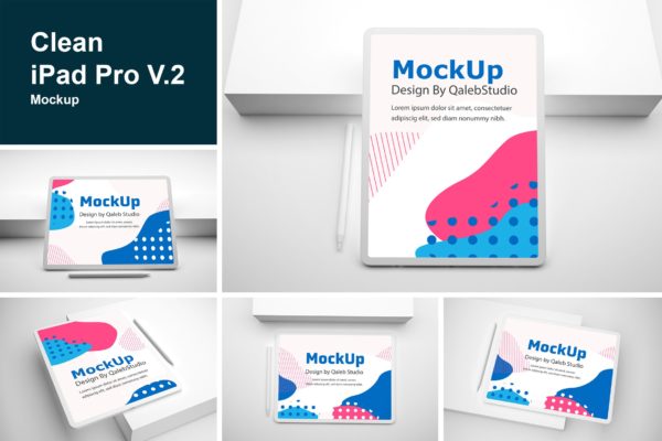 简约风格背景iPad Pro平板电脑第一素材精选样机模板v2 Clean iPad Pro V.2 Mockup