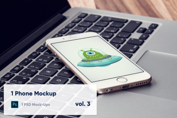 电脑办公桌上的iPhone手机屏幕演示第一素材精选样机v2 1 Phone Mockup on Laptop – Vol. 2