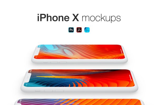 哑光材质iPhone手机透视图蚂蚁素材精选样机模板 Matte iPhones in perspective view