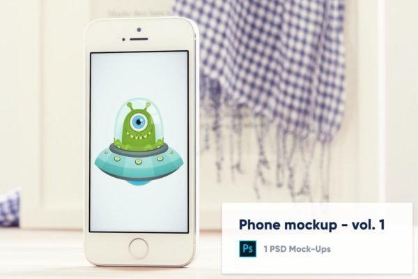 模糊背景实体键iPhone手机UI设计预览蚂蚁素材精选样机v1 Phone Mockup with blurred background – Vol.1