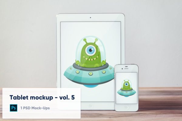 实体按键款iPad&iPhone屏幕预览第一素材精选样机v5 Tablet and Phone Mockup – Vol. 5