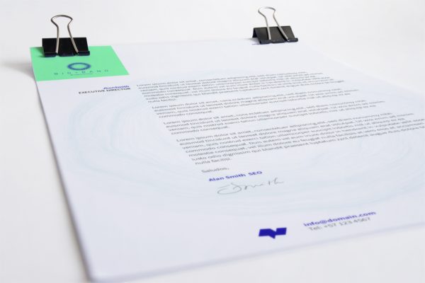 A4企业信纸信笺信头设计样机01 A4 Letterhead Mockup 01