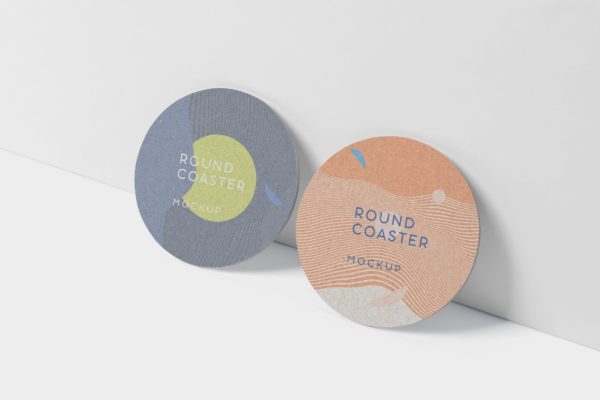 圆形杯垫图案设计效果图第一素材精选 Round Coaster Mock-Up – Medium Size