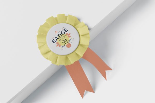 圆形徽章奖章设计图第一素材精选模板 Badge Button Mock-Ups in round shape