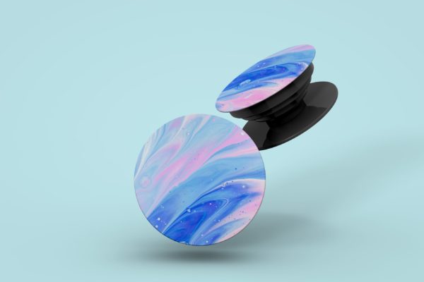 手机便捷支架图案设计第一素材精选模板 Phone Grip Popsocket Mockup