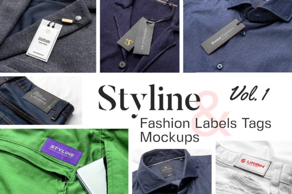 Styline系列服装标签＆吊牌VI设计第一素材精选模板v1 Styline – Apparel Labels and Tags Mockups vol 1