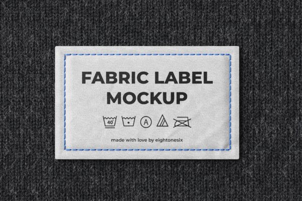 面料服装标签设计第一素材精选模板 Fabric Label Mock-Up Template