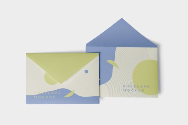 高端企业信封外观设计图第一素材精选模板 Envelope C5 – C6 Mock-Up Set
