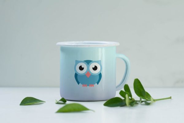 搪瓷杯印花设计效果图蚂蚁素材精选 Enamel Mug Mockup
