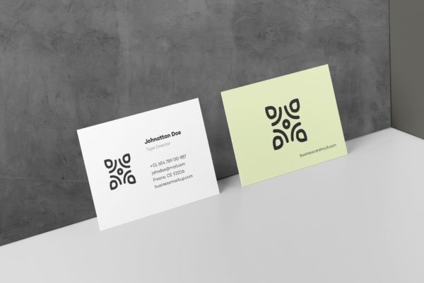 高端企业名片设计效果展示第一素材精选 Business Card Mock-up 80×55