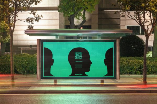 城市夜景海报广告牌设计效果图预览样机第一素材精选#5 Urban Poster-Billboard Mock-Ups – Night Edition #5