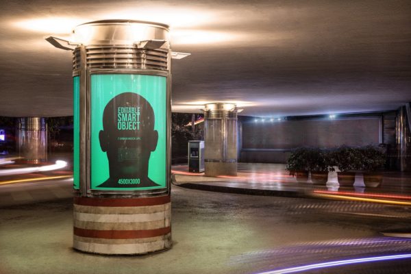 城市夜景海报广告牌设计效果图预览样机第一素材精选#6 Urban Poster-Billboard Mock-Ups – Night Edition #6