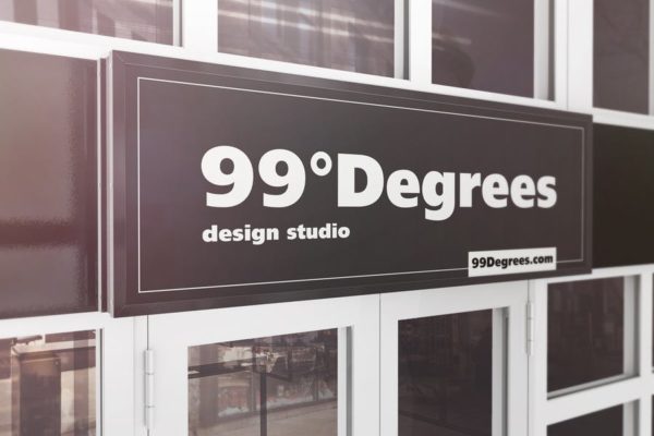建筑广告招牌效果图样机第一素材精选模板 Building Advertising Signboard Mockup