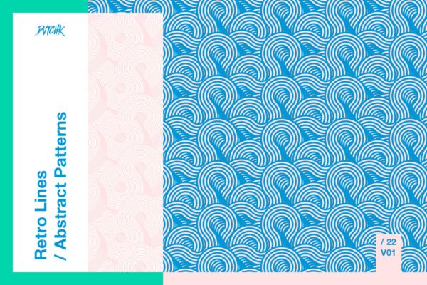 复古线条/抽象图案/波纹矢量背景素材v01 Retro Lines / Abstract Patterns / V01