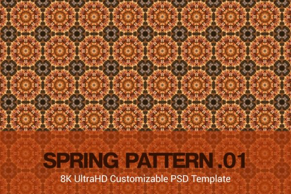 8K超高清无缝春天花卉主题图案背景图素材v01 8K UltraHD Seamless Spring Pattern Background