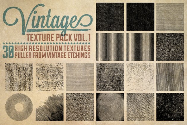 复古印刷旧式书籍纹理合集 Vol. 1 Vintage Texture Pack Vol. 1