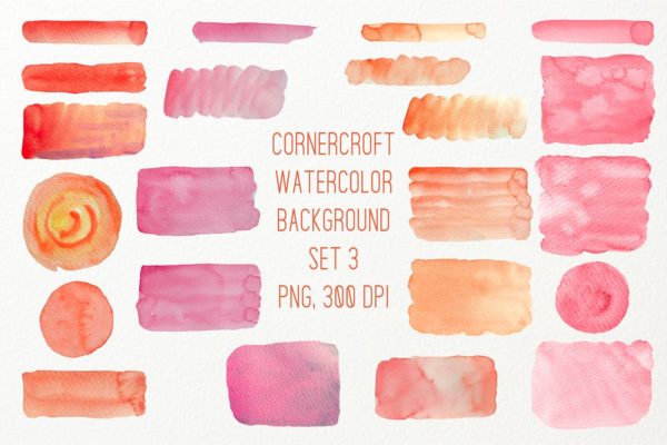 22款高品质红橙色水彩背景纹理素材 Watercolor texture background red orange