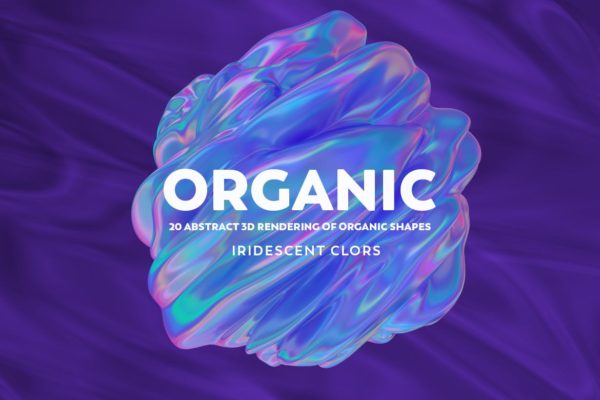 抽象3D渲染有机图形PNG背景图素材 Abstract 3D Rendering of Organic Shapes