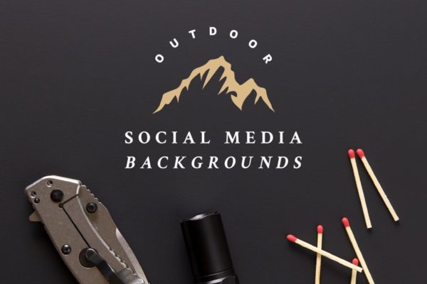 户外旅行主题社交媒体背景设计素材 Outdoor Social Media Background Pack