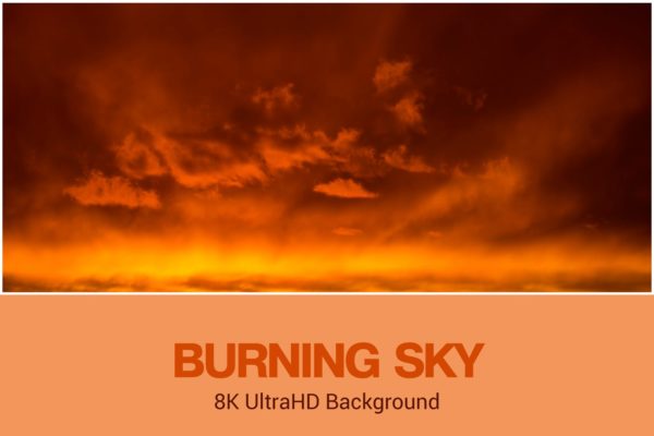 8K超高分辨率火烧云天空背景图素材 8K UltraHD Burning Sky Background