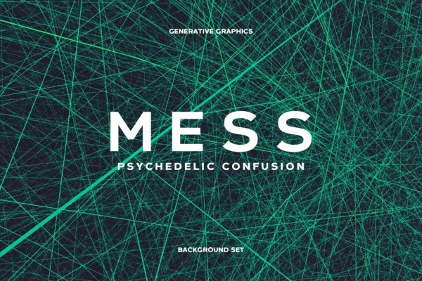 10款迷幻混乱风格3D渲染交叉线条背景图素材 Psychedelic Mess Background Set