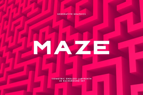 10款无尽迷宫3D几何抽象图形背景素材 Endless Maze 3D Background Set