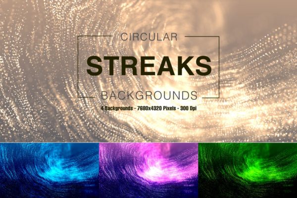 8K分辨率点状圆形条纹高清背景图素材 Circular Streaks