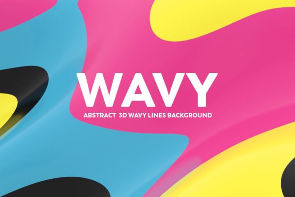 复古配色风格抽象3D波纹背景图素材 Abstract  3D Wavy Lines Background – Retro Color