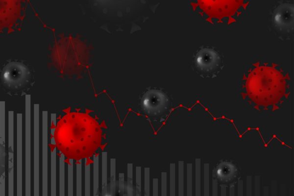 冠状病毒COVID-19经济影响概念背景图 Impact of the coronavirus COVID-19 on the economy